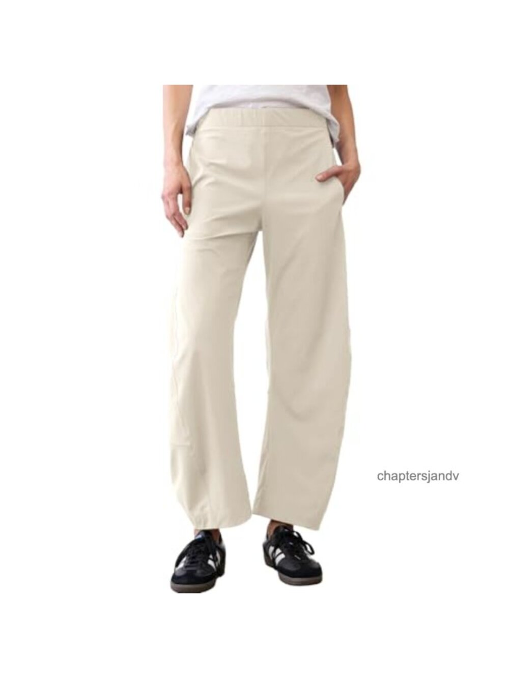 Womens Barrel Pants Wide Leg High Waisted Ankle Business Work Pants Travel